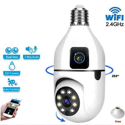 Lampadina E27 WIFI PTZ Telecamera di sicurezza