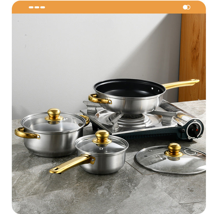 Set di Pentole da 12 Pezzi all'Ingrosso, Batteria da Cucina in Acciaio Inox con Pentola Alta per Zuppe e Bollilatte