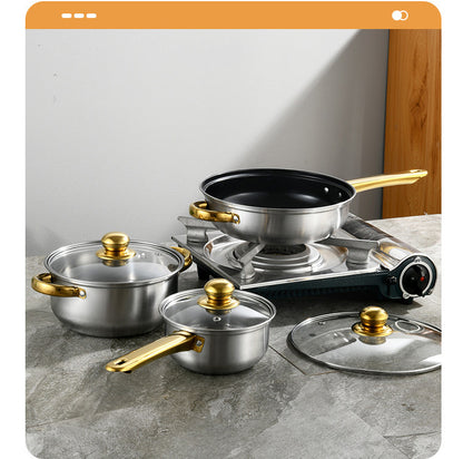 Set di Pentole da 12 Pezzi all'Ingrosso, Batteria da Cucina in Acciaio Inox con Pentola Alta per Zuppe e Bollilatte